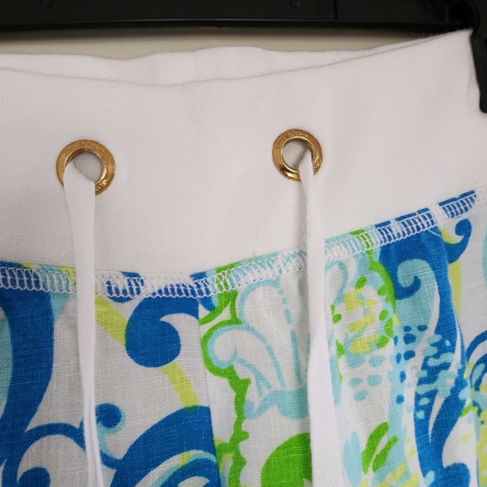 Lilly Pulitzer The Beach Pant Linen Crystal Coast Blue Green Linen Size XS - Picture 5 of 11